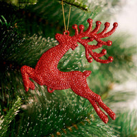 Set of 2 Glitter Reindeer Ornament