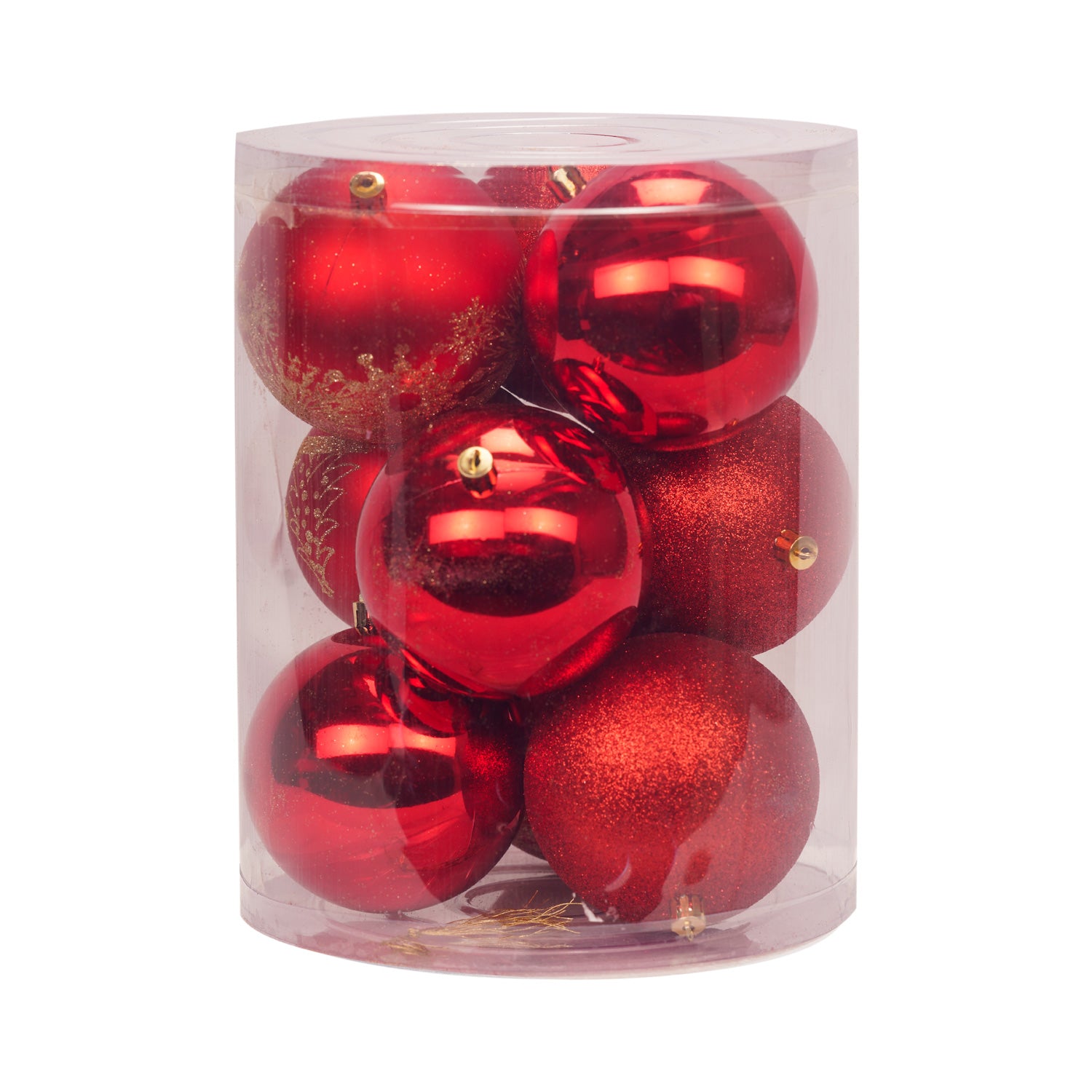 Set Of 9 Premium Red Baubles - 10cm – World Of Christmas