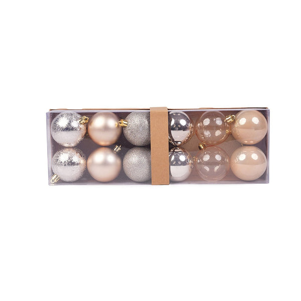 Box of 12 Gold Christmas Baubles - 6cm