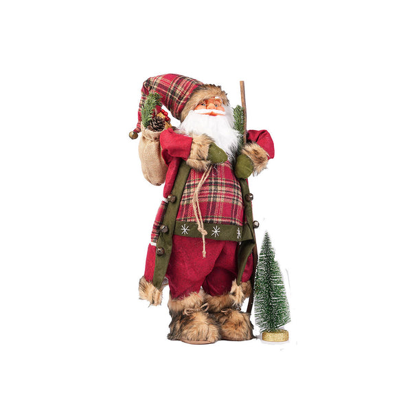 Red and Green Plaid Sweater Santa 60 cm