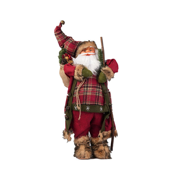 Red and Green Plaid Sweater Santa 60 cm