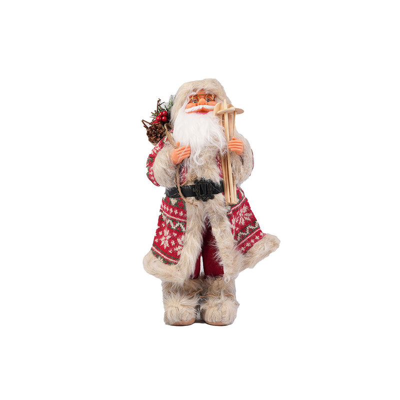 Red and Beige Santa with Gift Bag - 45 cm