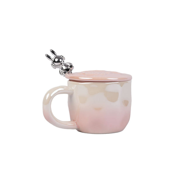 Floral Ceramic Mug with Spoon