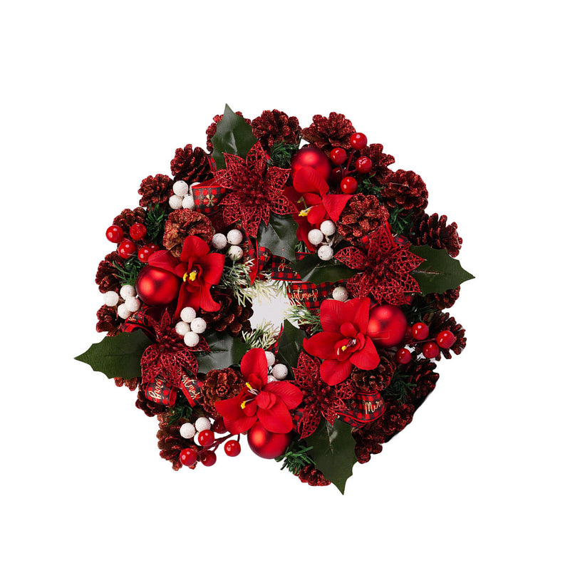 Red Floral Chritmas Wreath