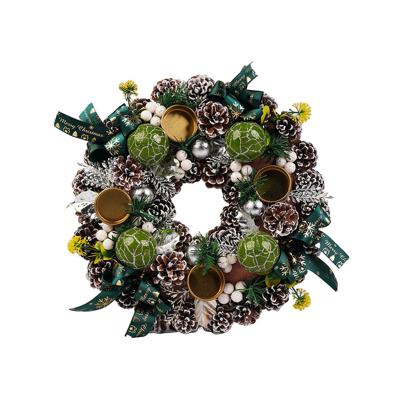 Floral Chritmas Wreath Candle Holder