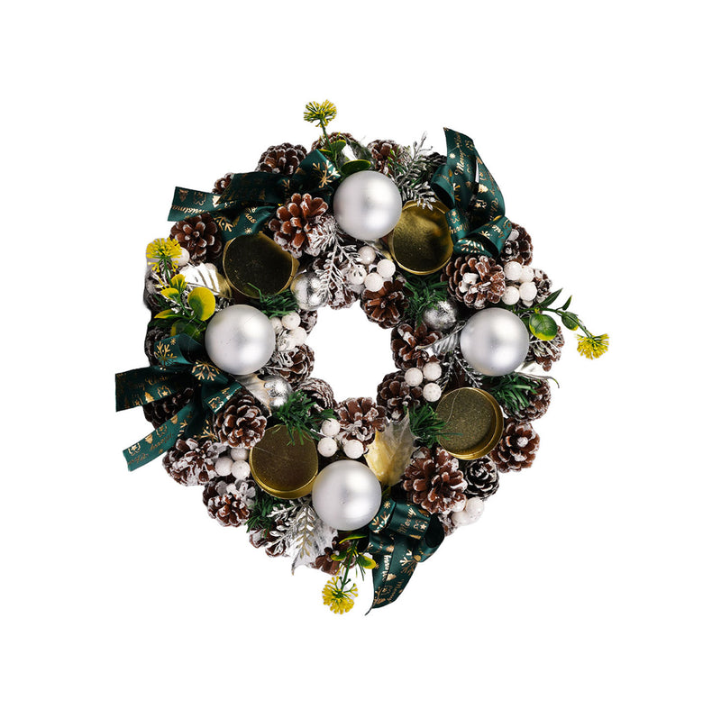 Floral Chritmas Wreath Candle Holder