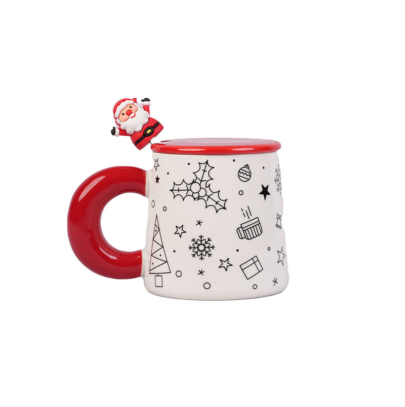 Christmas Gift Mugs With Lid and Spoon