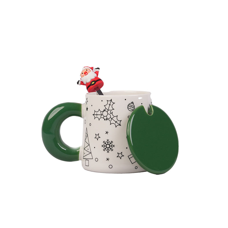 Christmas Gift Mugs With Lid and Spoon