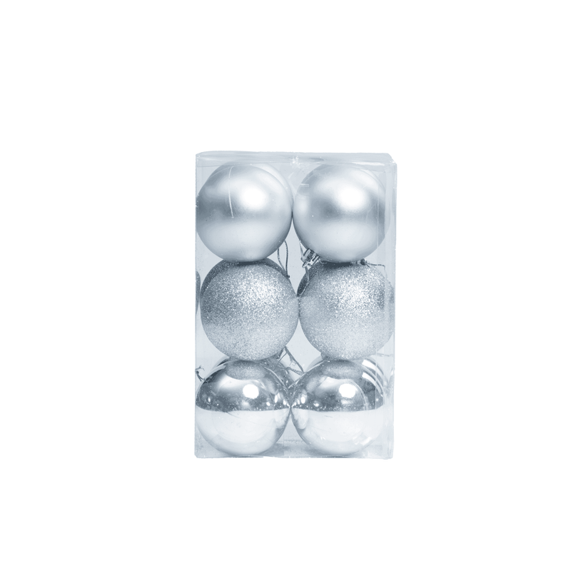 Set of 6 Festive Baubles 7cm