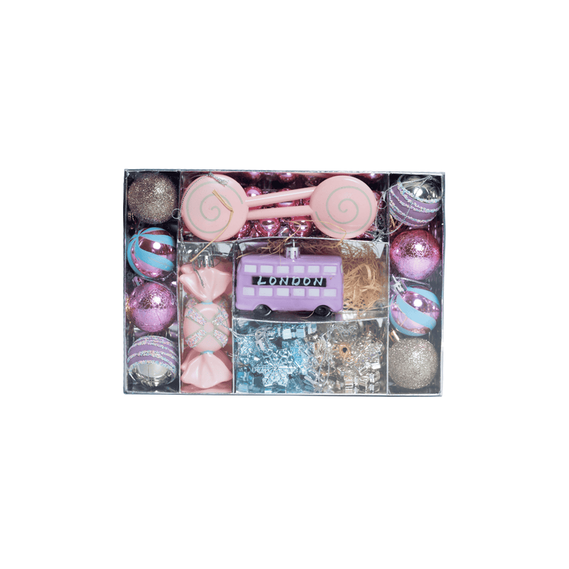 Set of 58 Candy-Themed Christmas Ornaments