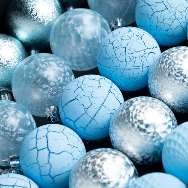 Set of 25 Multi Textured Christmas Baubles - 6cm