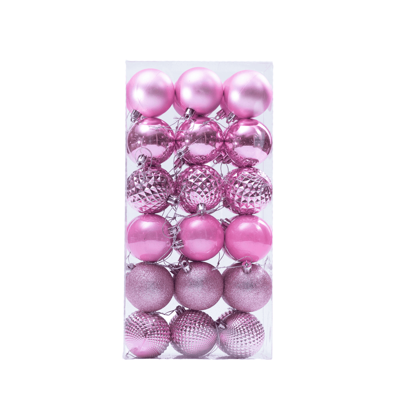 Set of 36 Christmas Baubles in Different Shades