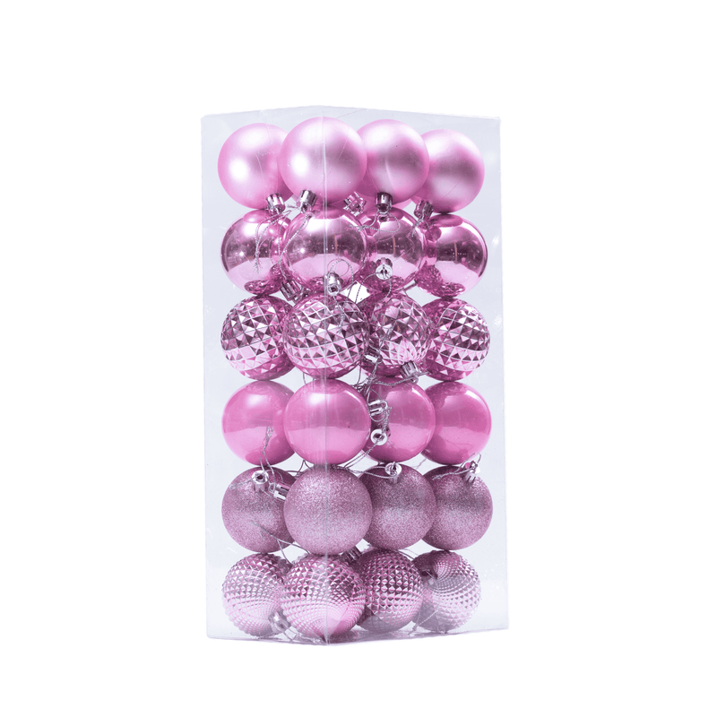 Set of 36 Christmas Baubles in Different Shades