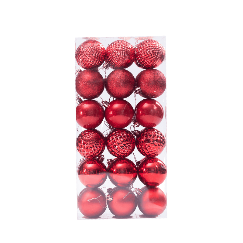 Set of 36 Christmas Baubles in Different Shades