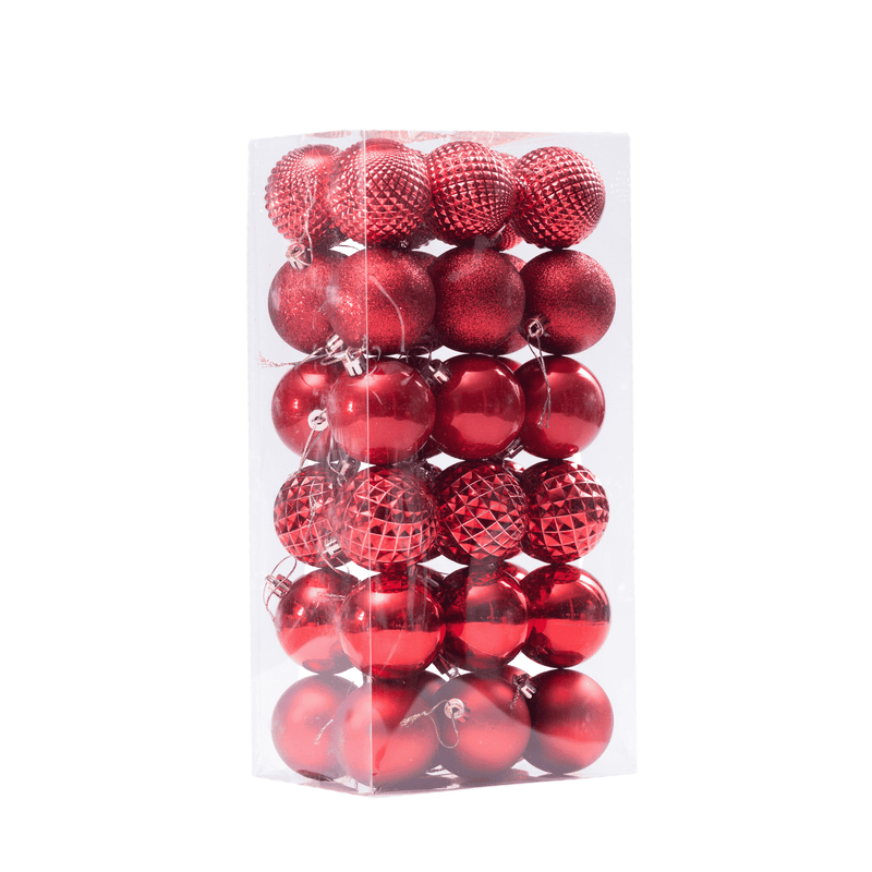 Set of 36 Christmas Baubles in Different Shades