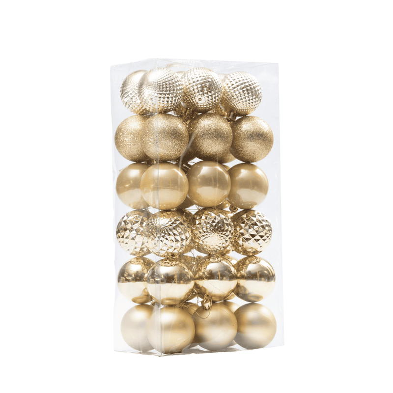 Set of 36 Christmas Baubles in Different Shades