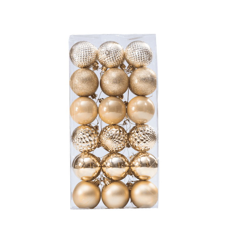 Set of 36 Christmas Baubles in Different Shades