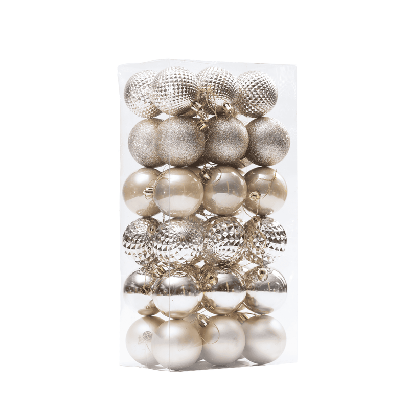 Set of 36 Christmas Baubles in Different Shades