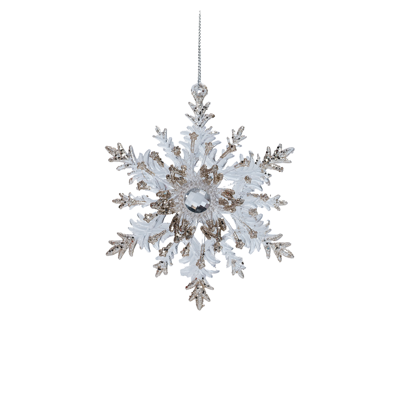 Irridescant Silver & Golden Acryclic Christmas Ornament