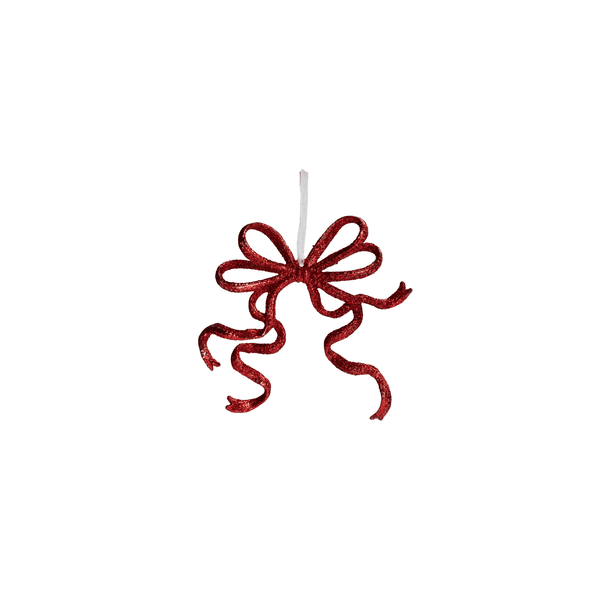 Red Fancy Bow Christmas Hanging Ornament
