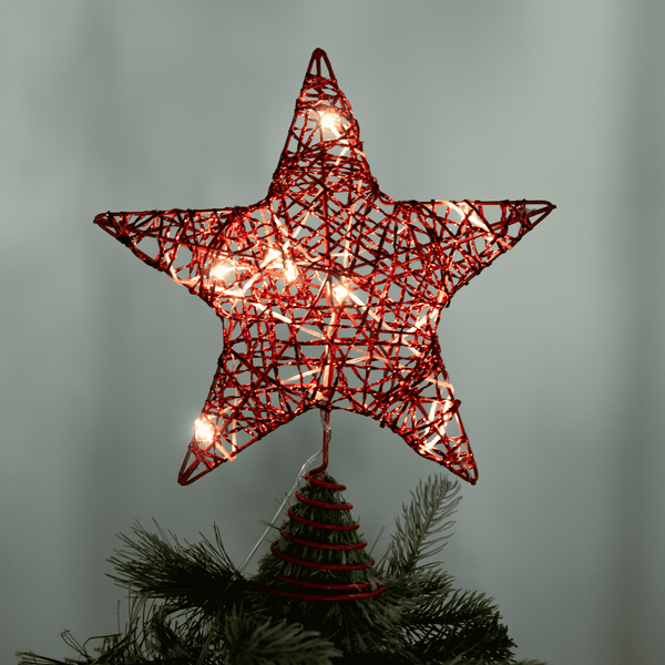 Lit Glitter Star Christmas Tree Tops