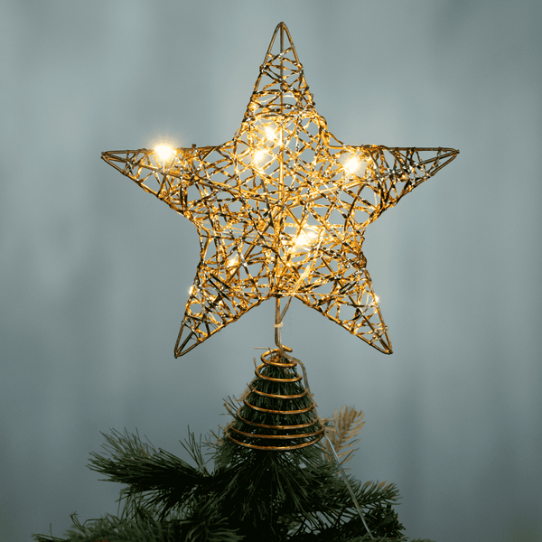 Lit Glitter Star Christmas Tree Topper