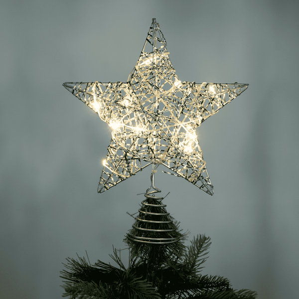 Lit Glitter Star Christmas Tree Topper