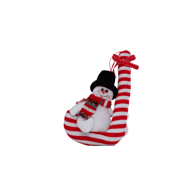 Soft Toy Candy Cane Fancy Christmas Hanging Ornament