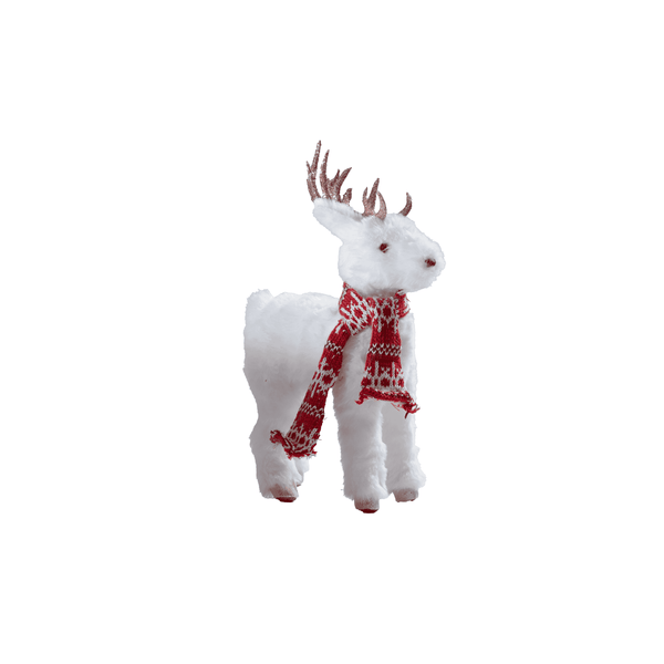 White Fur Fancy Christmas Reindeer Table Top