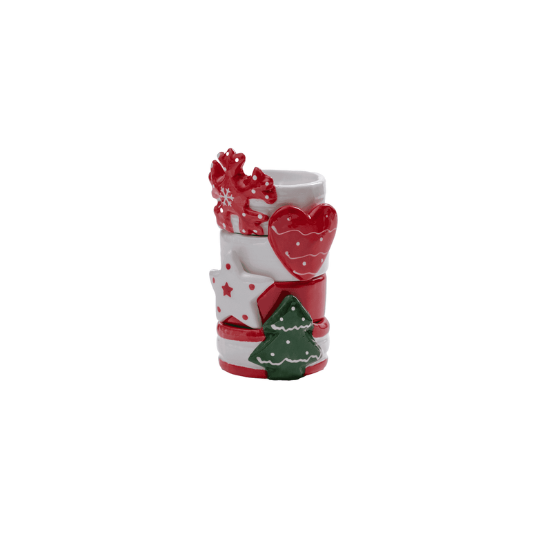 Single Cute Christmas White Candle Holder