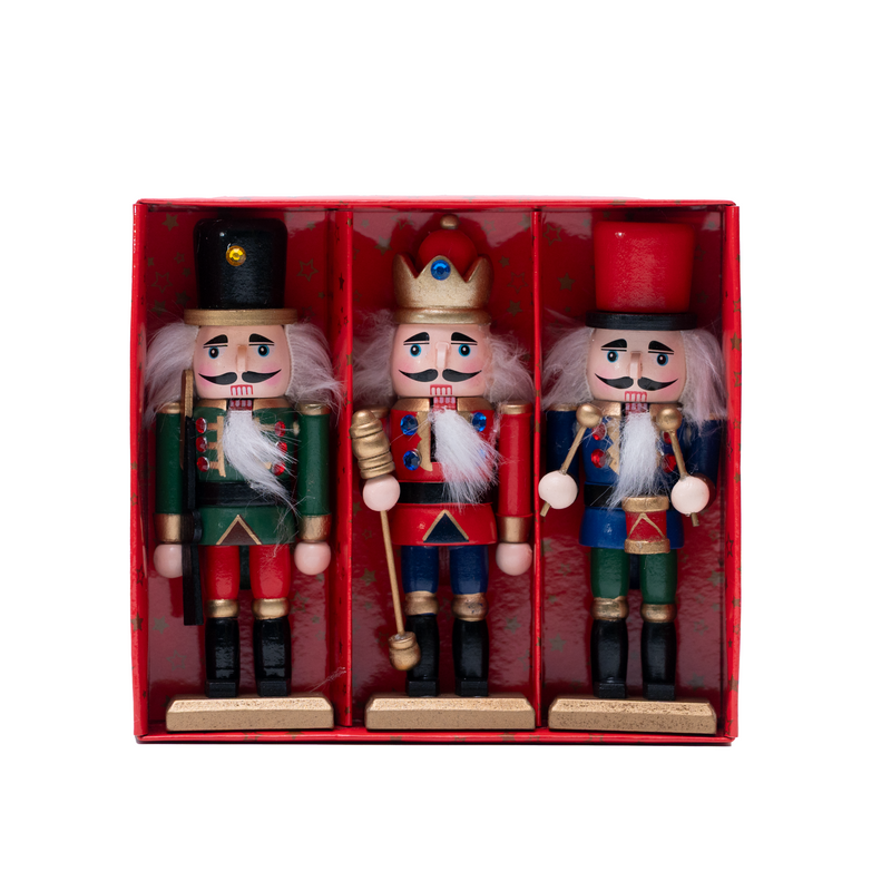 Set of 3 Decorative Christmas Nutcracker -15 cm
