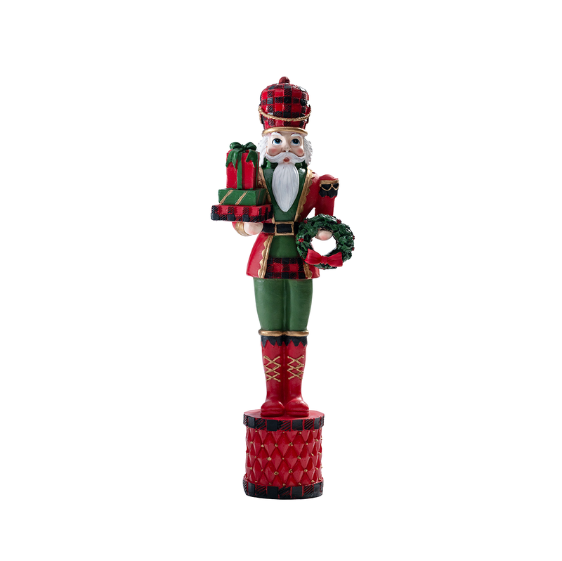 Soldier Inspired Christmas Nutcracker with a Gift Box - 15 cm