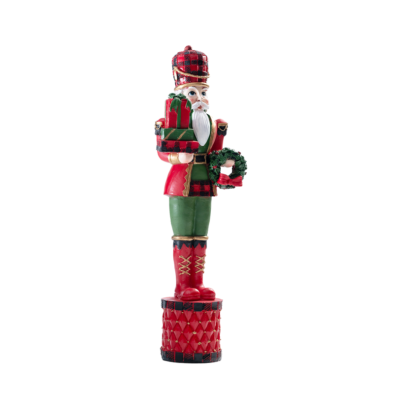 Soldier Inspired Christmas Nutcracker with a Gift Box - 15 cm