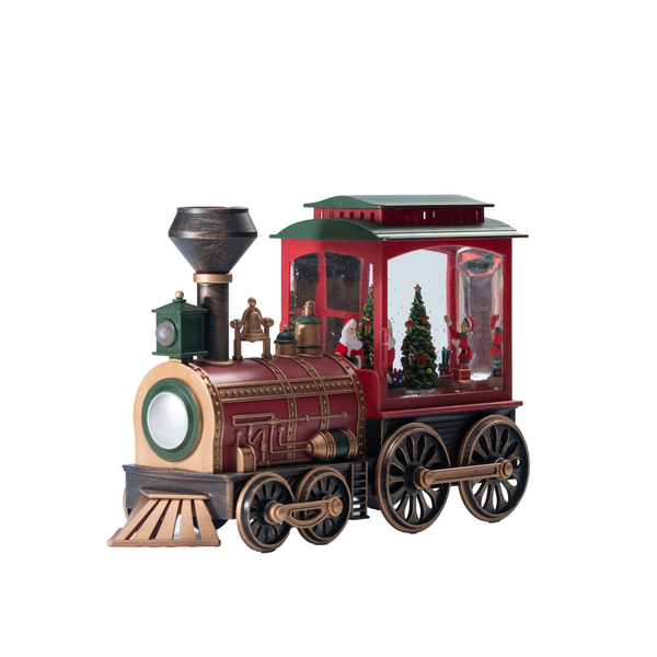 Santa in a Train Decorative Showpiece