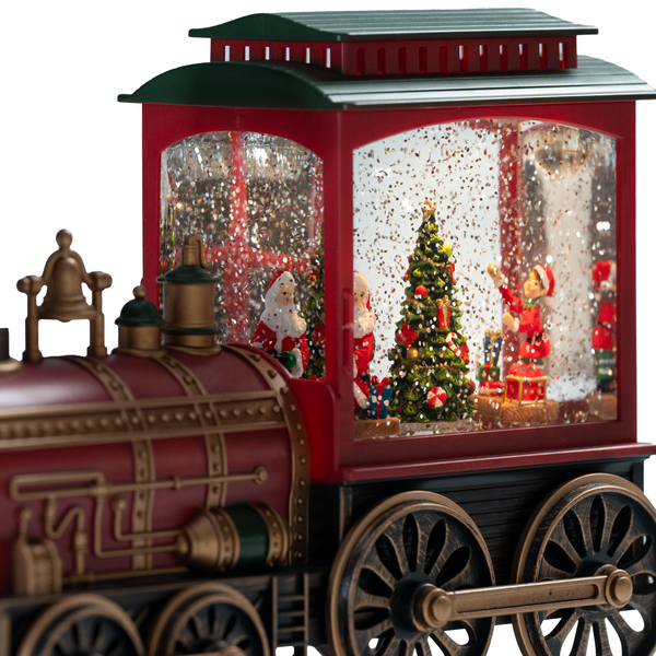 Santa in a Train Decorative Showpiece