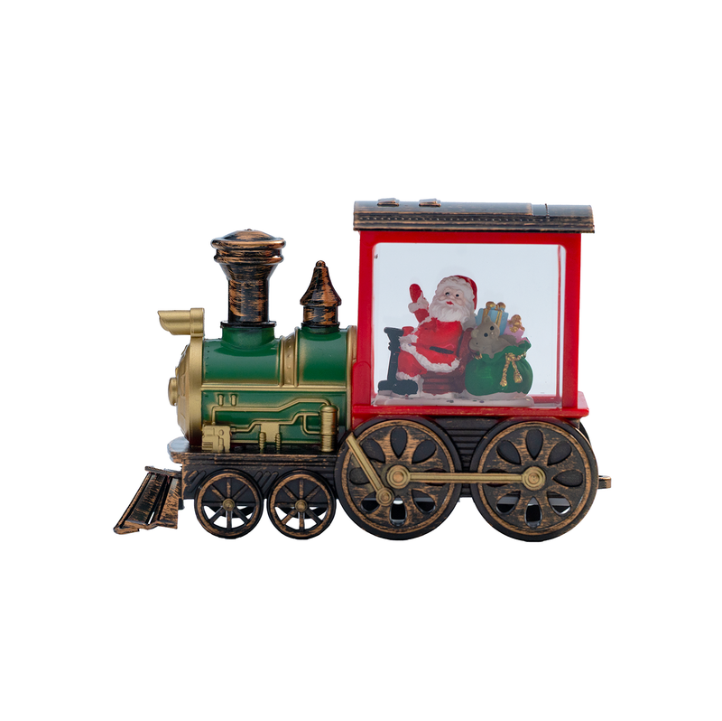 Santa in a Train Decorative Showpiece