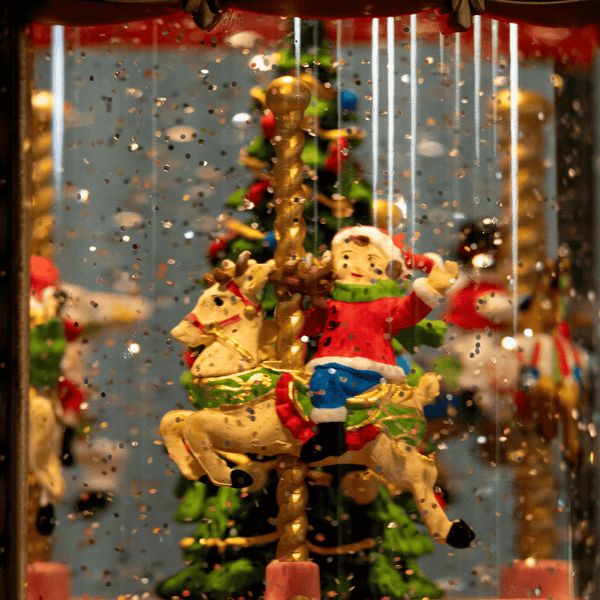 Shimmery Christmas Lantern with Santa Claus