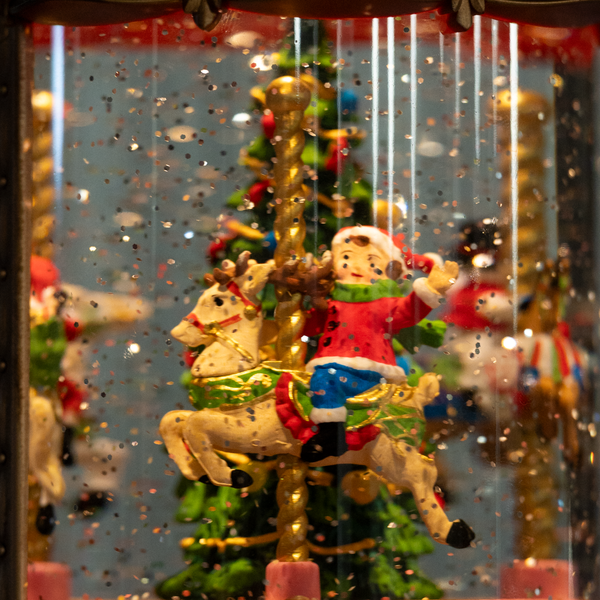 Shimmery Christmas Lantern with Santa Claus