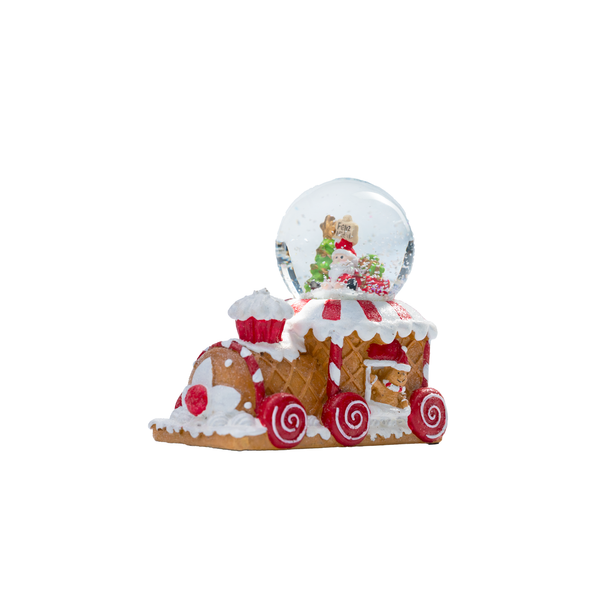 Gingerbread Car Fancy Christmas Snowglobe Table Top