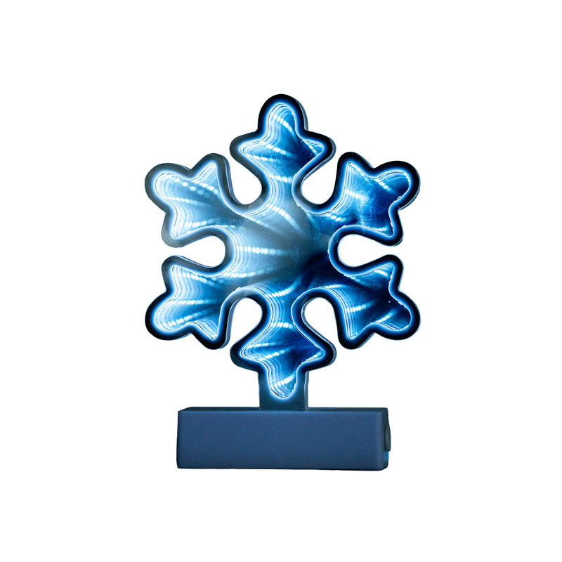 Lit Blue Snowflake Christmas Table Top