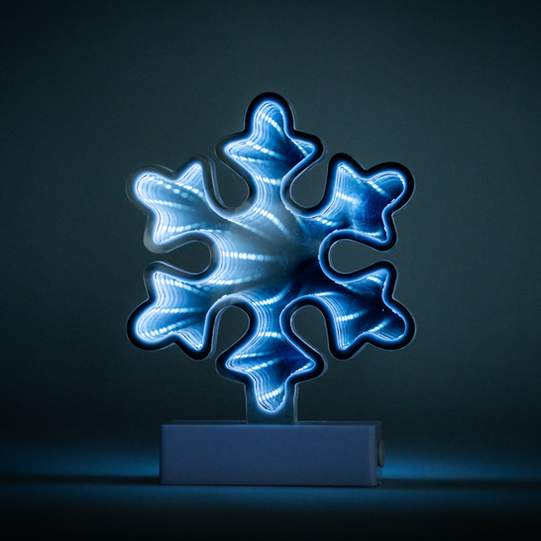 Lit Blue Snowflake Christmas Table Top