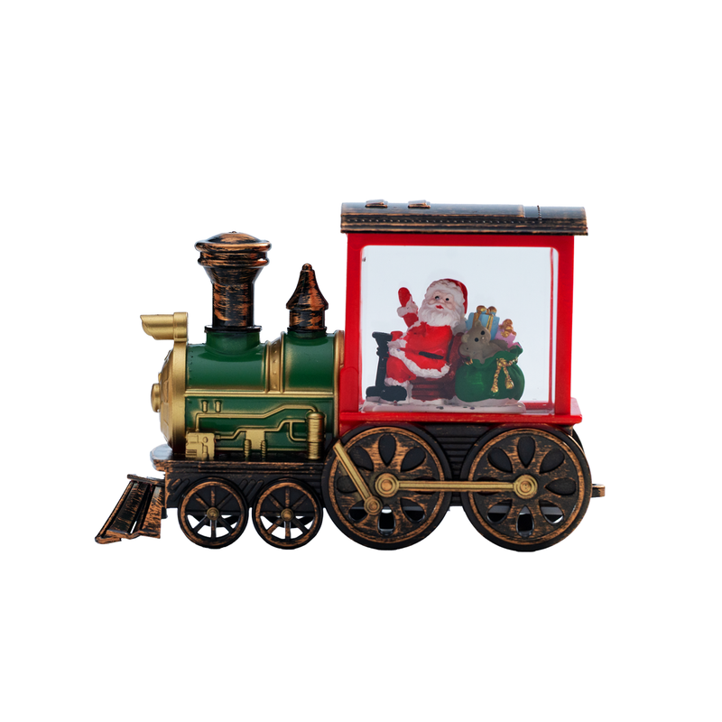 Christmas Train Mini Snow Lantern Santa