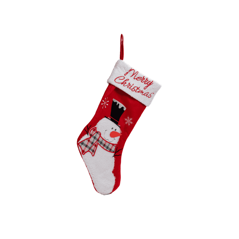Merry Christmas Snowman Stocking - 48 cm