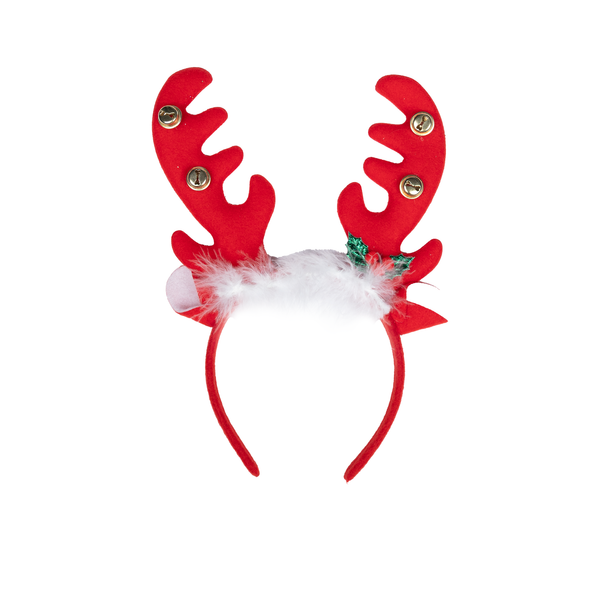 Red Christmas Reindeer Themed Headband