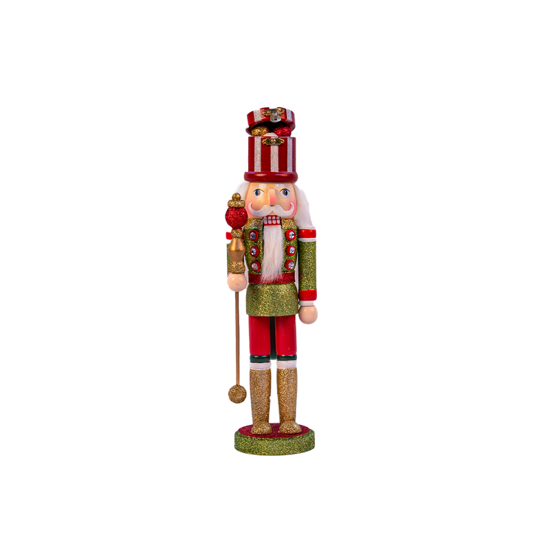 Wooden Glitter Nutcracker - 38cm