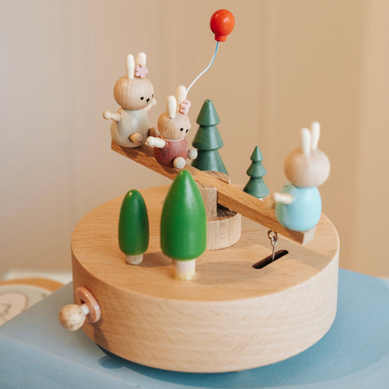 Wooden Bunny Seesaw Music Decor