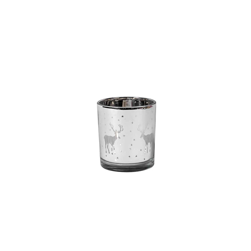 Frosted Glass Christmassy Candle Holder