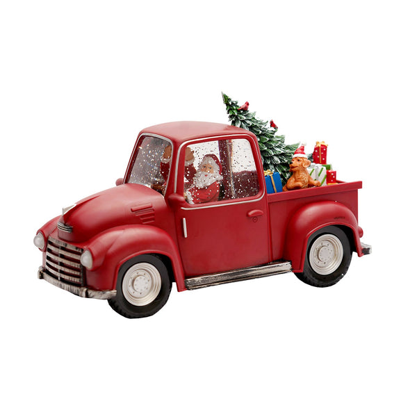 Santa in Open Jeep - Musical Snow Lamp