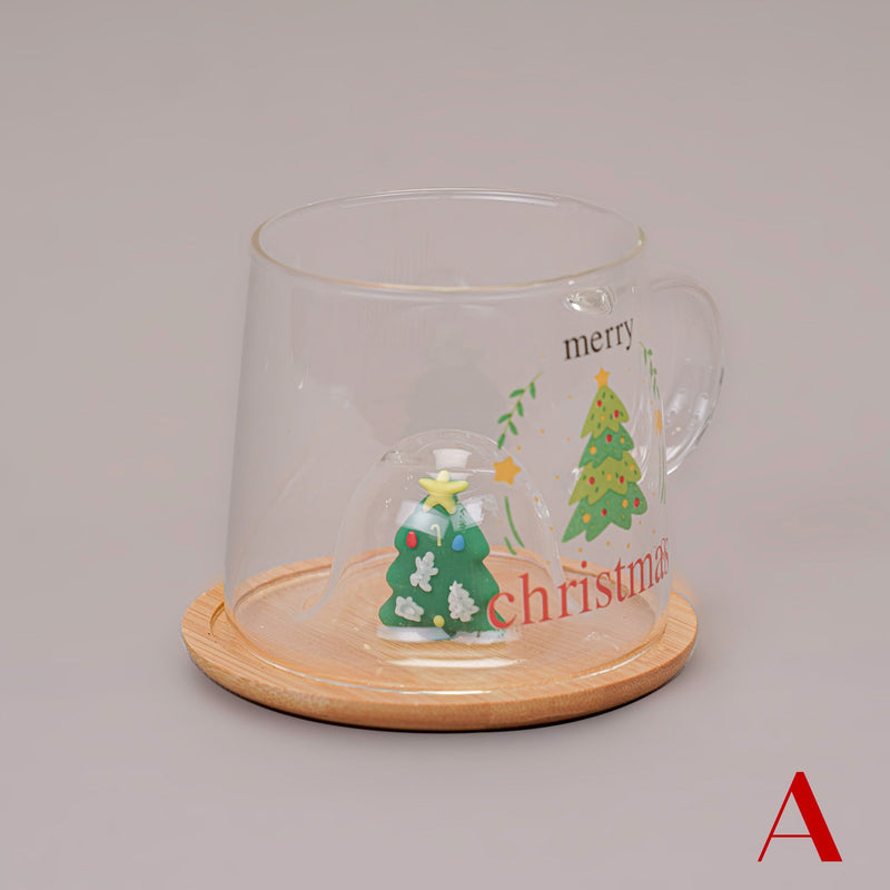 Christmas Glass Mug With Xmas Tree Lid