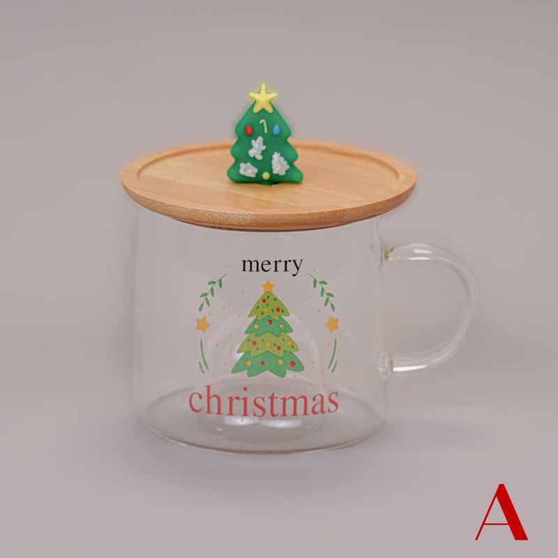 Christmas Glass Mug With Xmas Tree Lid